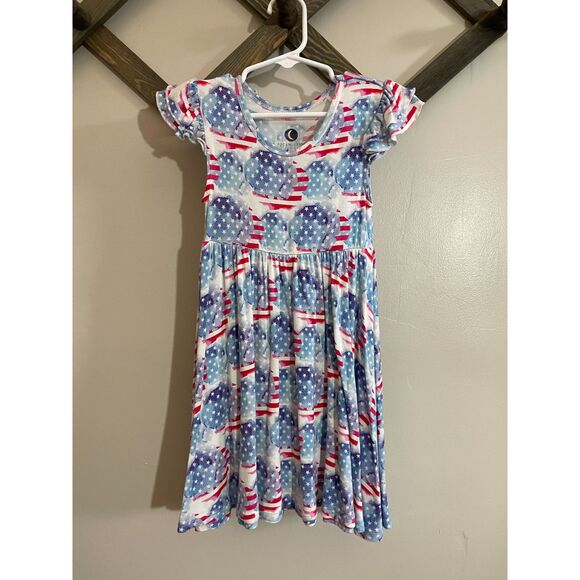 Dreamiere Other - Dreamiere Young, Wild & Free  3T Twirler Dress | Bamboo American Flag